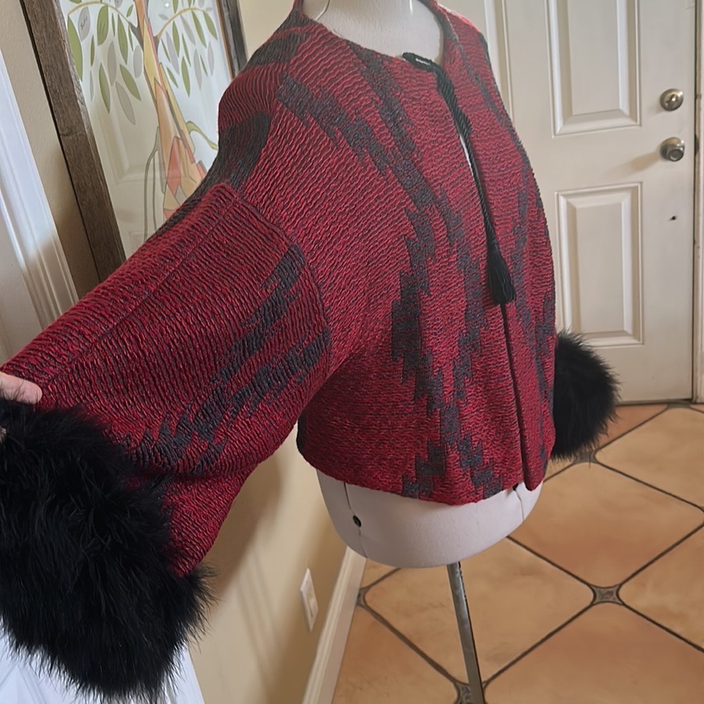Ralph Lauren fur open front cardi size large - Picture 3 of 9